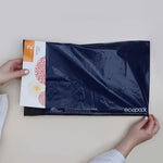 Ecopack Foolscap recycled mailing satchel in use