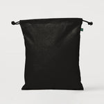 Ecobags Large Black Cotton Calico Drawstring Tote Bag