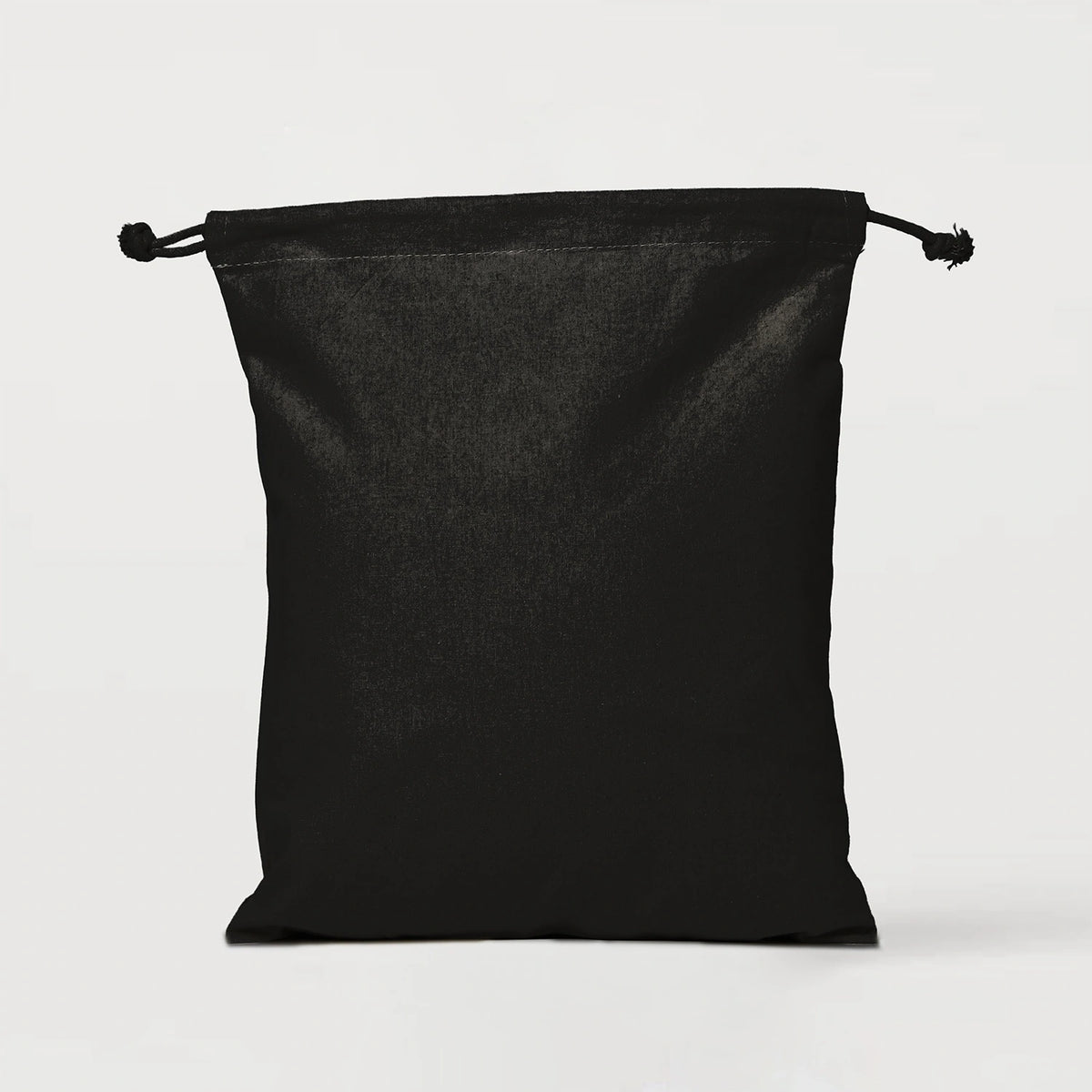 Ecobags Large Black Cotton Calico Drawstring Tote Bag