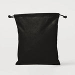 Ecobags Large Black Cotton Calico Drawstring Tote Bag