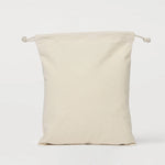 Large Drawstring Tote Bag Natural Cotton Calico
