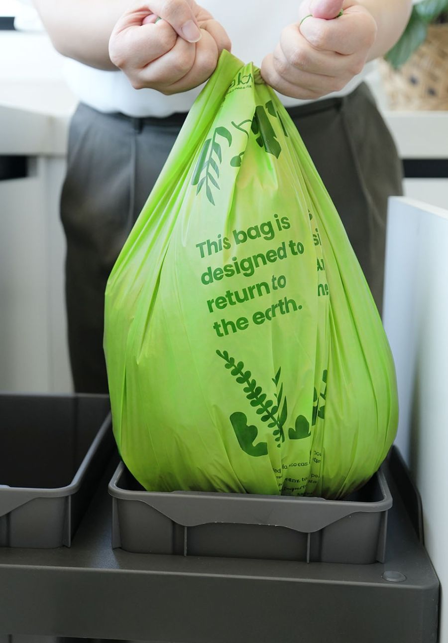 Ecopack lime green compostable bin liners range