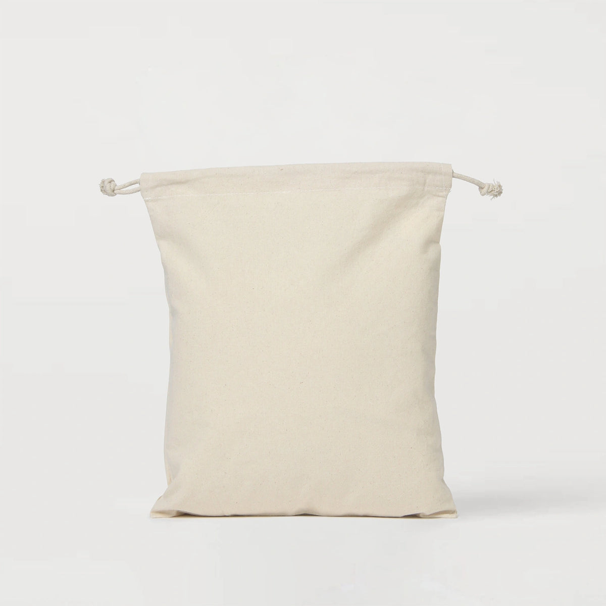 Medium Drawstring Natural Cotton Calico Tote Bag