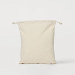 Medium Drawstring Natural Cotton Calico Tote Bag