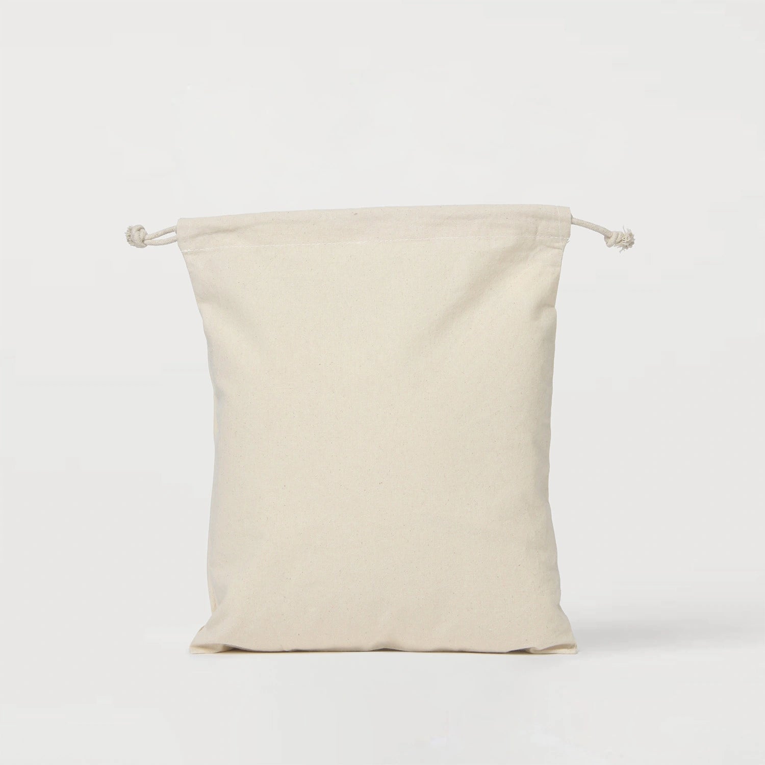 Medium Drawstring Natural Cotton Calico Tote Bag