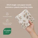 Ecopack multi-purpose bamboo cleaning cloths 20 per roll 
