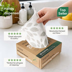 Ecopack multi-purpose bamboo cleaning cloths dispenser box in use