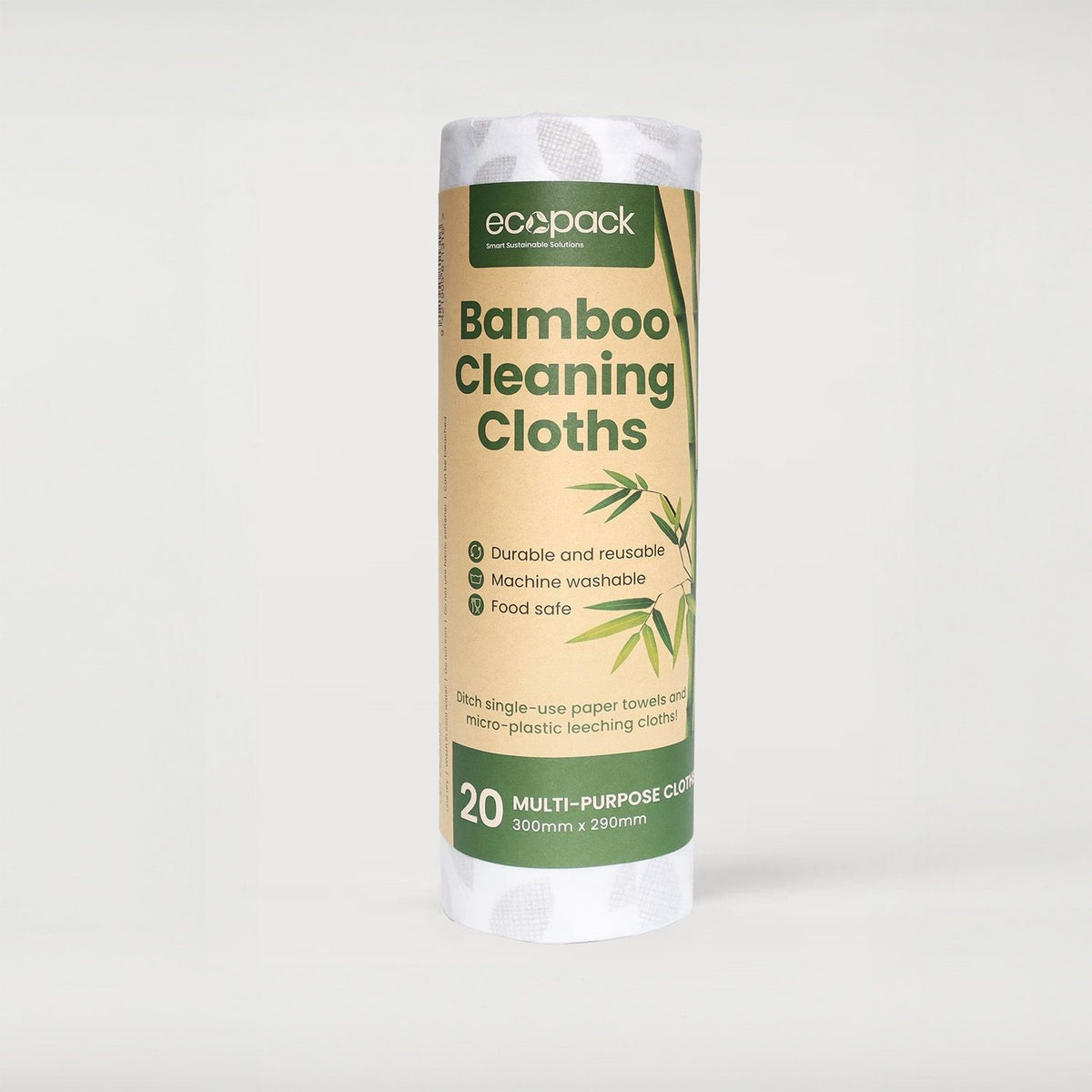 Ecopack Multi-purpose bamboo cleaning cloths roll