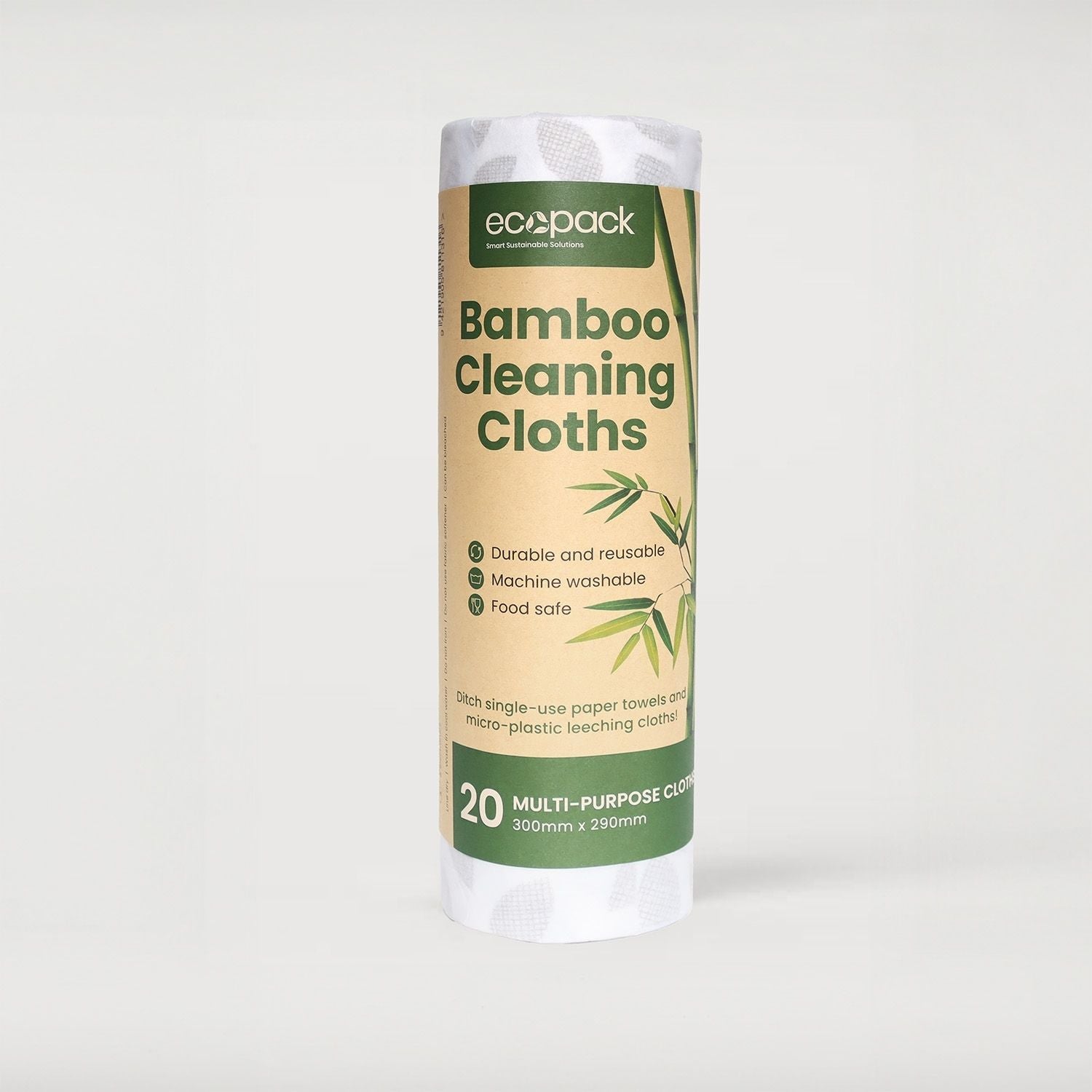Ecopack Multi-purpose bamboo cleaning cloths roll
