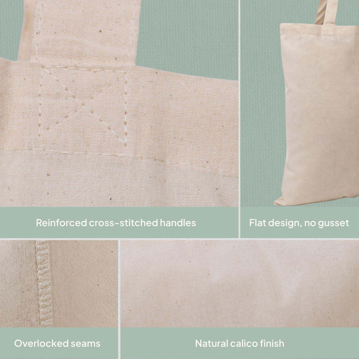 Ecobags Natural Calico Promotional Bags Features