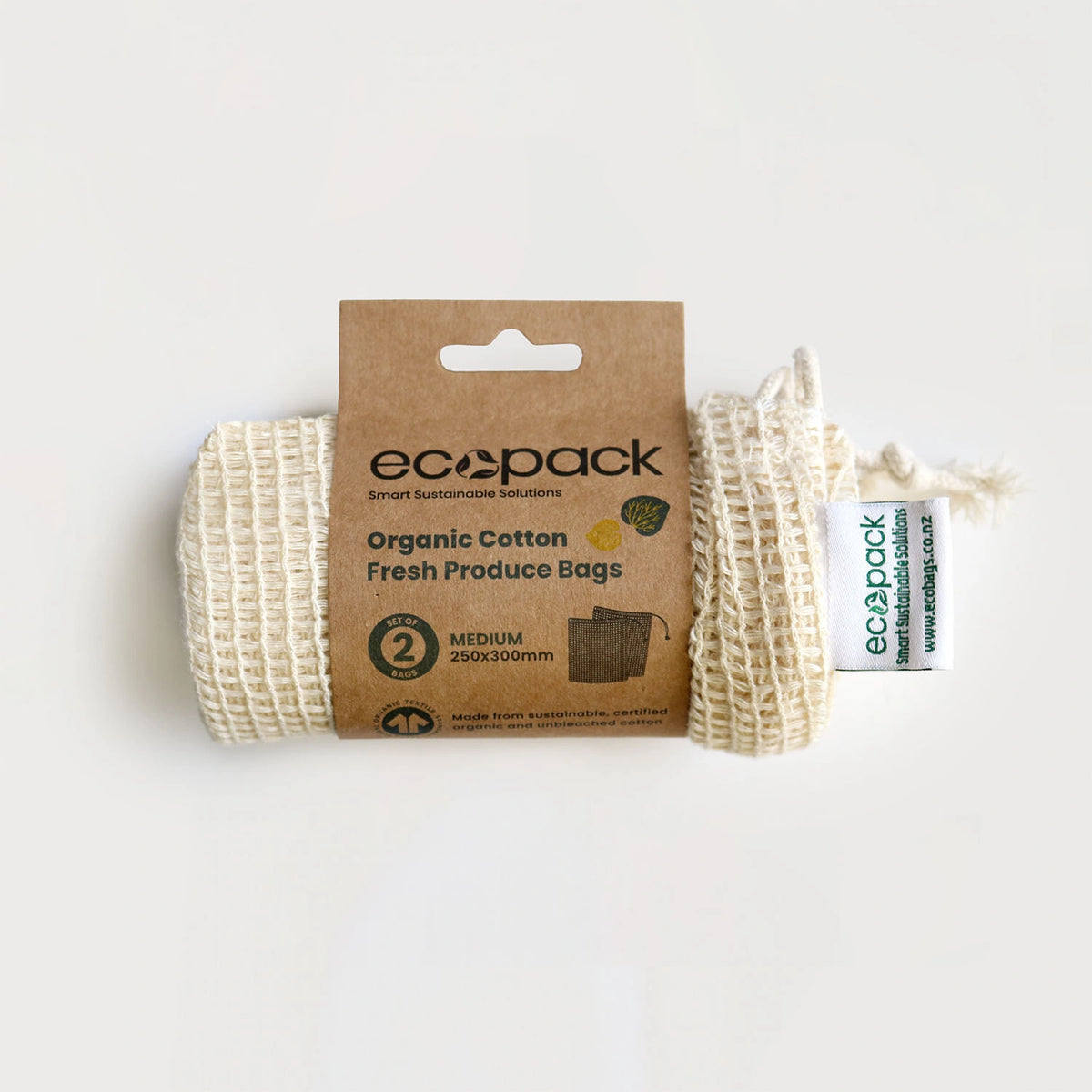 Ecopack Organic Cotton String Bags - Set of 2 (Medium)