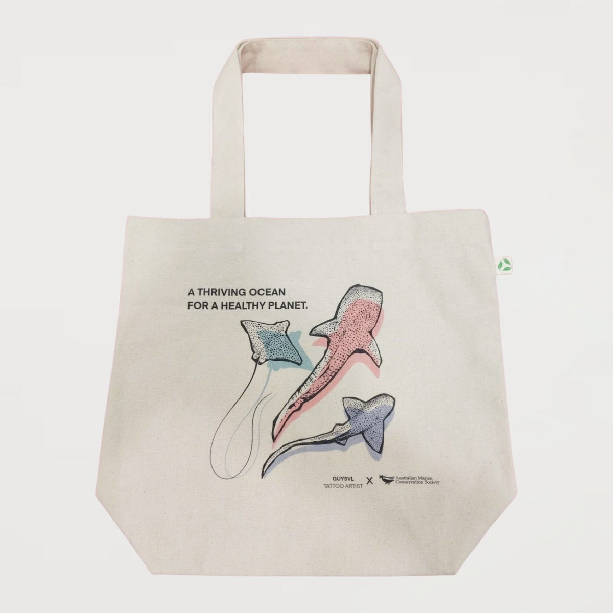 Ecobags Certified Organic Canvas Tote Bag ‘Good Grocer’ - Australian Marine - Guy Shoval 1
