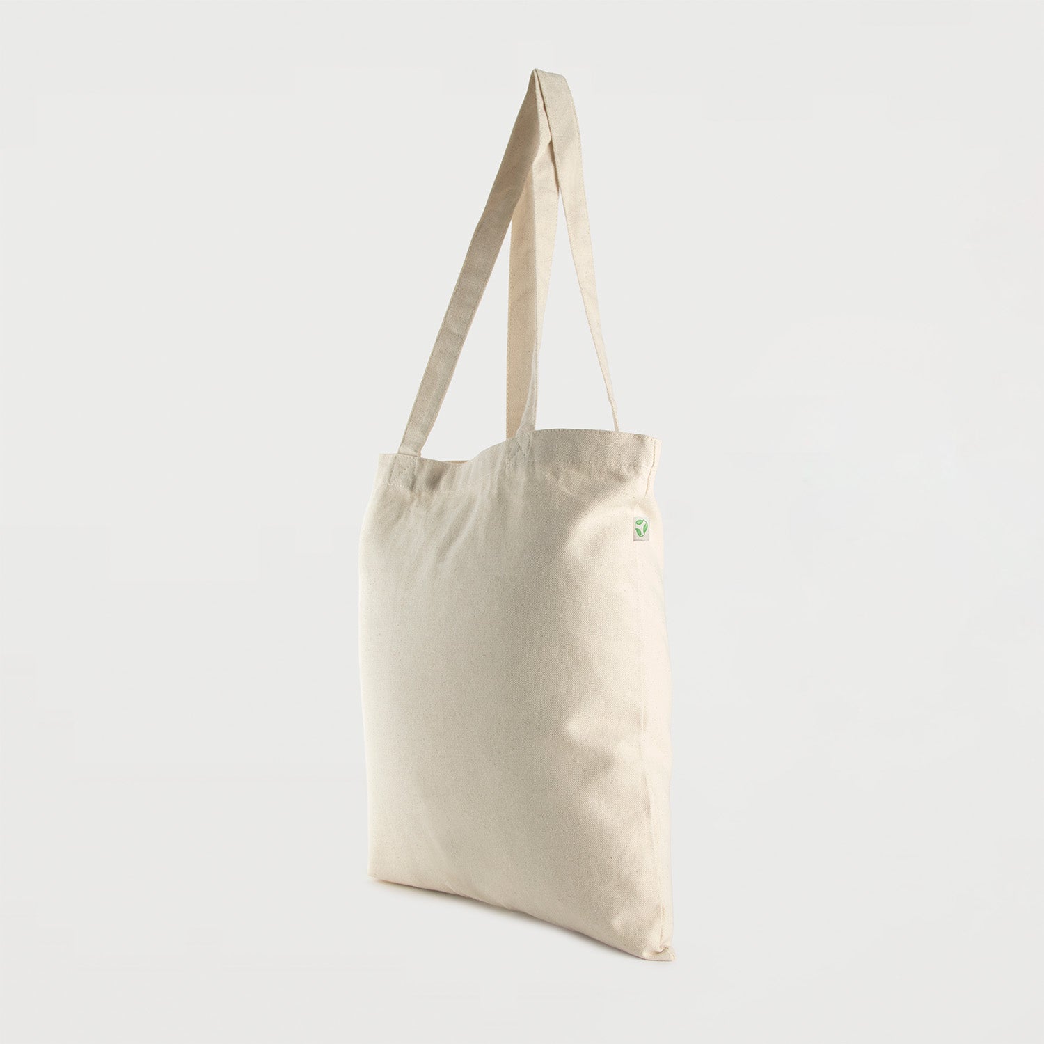 Ecobags promotional tote bag natural canvas side view