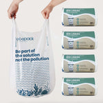 Ecopack 27L recycled plastic bin liners with handles 4 rolls bundle