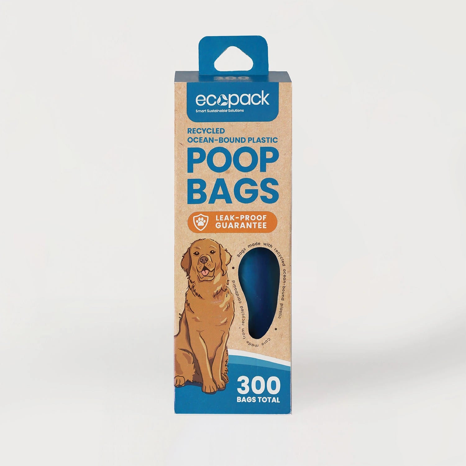 Ecopack Recycled Plastic Dog Poop Bags Dispenser box (300 Bags)