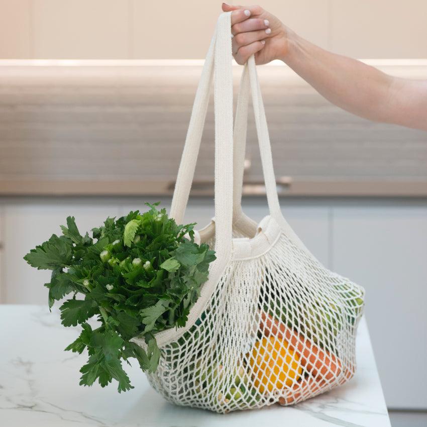 Stringed Bags EC-32 Fairtrade & Organic Cotton String Bag with Long Handle