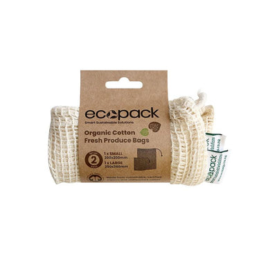 EC-37 Organic Cotton String Bags - Set of 2 (Sml & Lrg) - Ecopack Australia